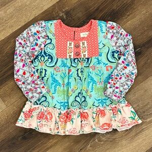 Matilda Jane Pink Blue Tunic Dress Polka Dot Floral Spring Summer Outfit 12-18m